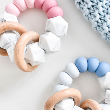 Marble Two Tone Teething Rattle, 6 of 7