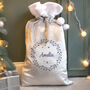 Personalised Holly Grey Christmas Sack, thumbnail 1 of 3