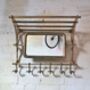 Antiqued Gold Retro Mirror Rack And Hooks, thumbnail 2 of 5