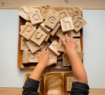 Handcrafted Wooden Alphabet Cuboids In Natural, 2 of 9