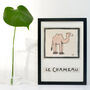 Le Chameau Framed Vintage French Camel Print, thumbnail 1 of 6