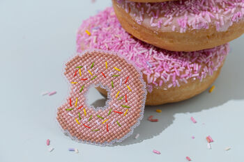 Make Your Own Donut Brooch Cross Stitch Kit, 4 of 7