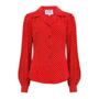 Poppy Blouse In Red Ditzy Dot Vintage 1940s Style, thumbnail 1 of 2