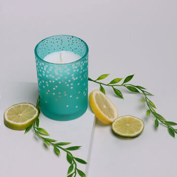 G Decor Zesty Tropical Pineapple Polka Glass Jar Candle, 2 of 4
