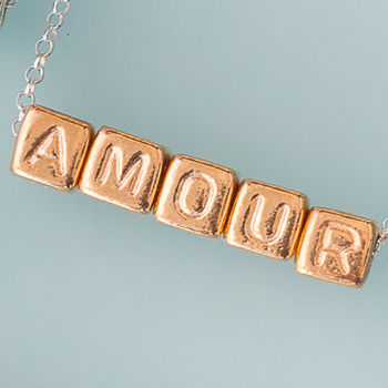 'Amour' Cube Necklace, 4 of 5