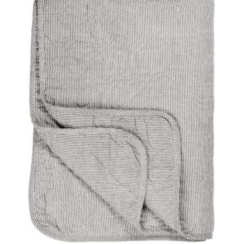 Dark Grey Striped Cotton Quilt, 3 of 3