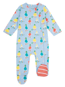 Newborn Baby Sleepsuit With Zip | Unisex Duck Print, 2 of 11