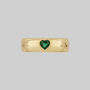 Green Heart Band Ring, thumbnail 1 of 4
