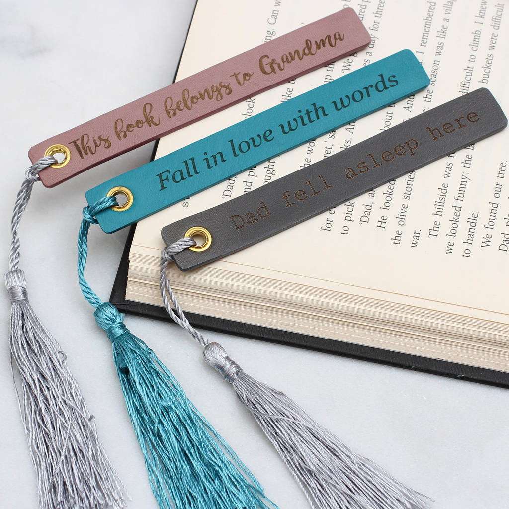 personalised italian leather and silk bookmark by hurleyburley ...