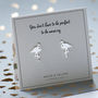 Flamingo Sterling Silver Stud Earrings On Bespoke Card, thumbnail 3 of 10
