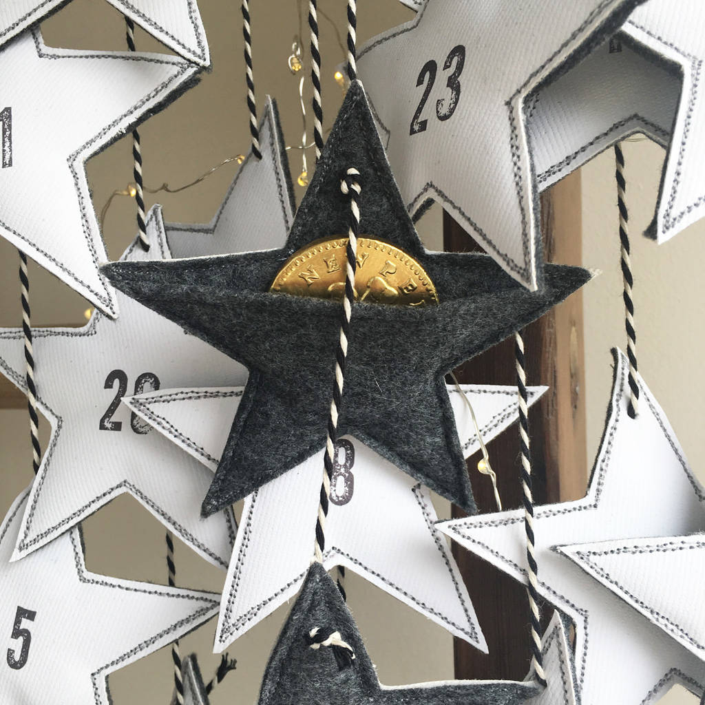 christmas star canvas advent calendar by lotta's house