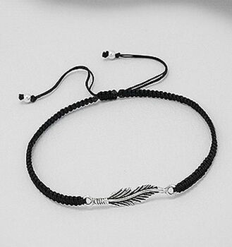 Feather Friendship Adjustable Silver Bracelet, 5 of 5
