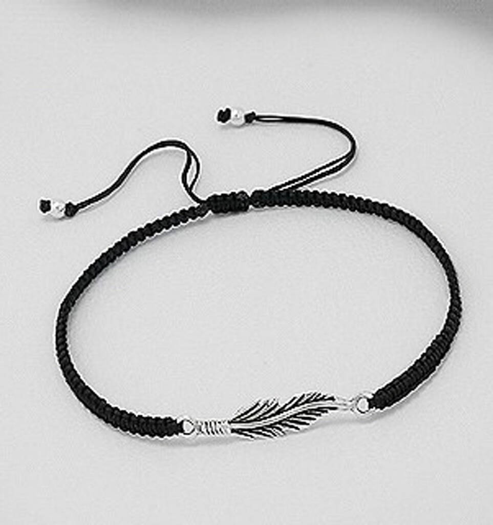 Feather Friendship Adjustable Silver Bracelet By Lovethelinks ...
