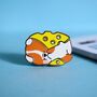 Cute Cheese Dog Enamel Pin, thumbnail 1 of 6