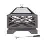 Square Brushed Bronze Effect Deep Steel Firepit, thumbnail 4 of 5