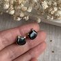 Halloween Black Cat Stud Ceramic Earrings, thumbnail 2 of 9