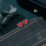 Sterling Silver Red Enamel Glaze Heart Stud Earrings, thumbnail 4 of 12