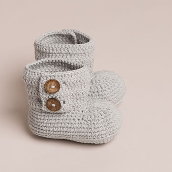 Hand Crochet Baby Cotton Boots, 2 of 10