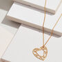 Gold Plated Sterling Silver Heart Diamond Pendant, thumbnail 1 of 6