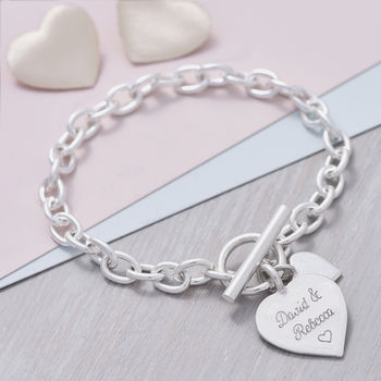 Personalised Solid Silver Infinity Heart Bracelet, 2 of 7