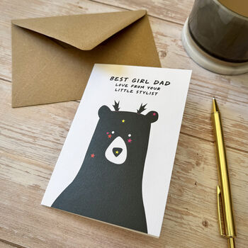 Girl Dad, A6 Daddy Bear Father's Day Card, 2 of 6