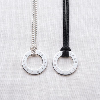 Men's Personalised Silver Washer Necklace, 3 of 5