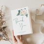 Wedding Thank You Cards White And Dark Green Florals, thumbnail 2 of 6