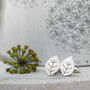 Leaf Cufflinks In Solid Sterling Silver, thumbnail 1 of 4
