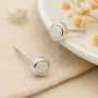 Sterling Silver White Opal Mini Stud Earrings, thumbnail 1 of 10