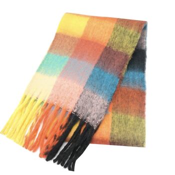 Multicoloured Tartan Print Scarf, 3 of 5