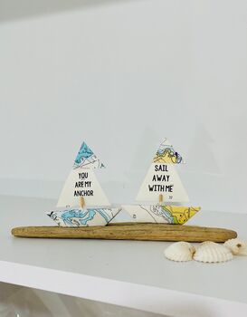 Personalised Mini Driftwood Sailboats, 4 of 7