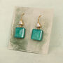 Turquoise Square Jewel Earrings, thumbnail 4 of 5