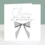 Will You Be My Bridesmaid Personalised Bow Card, thumbnail 5 of 5