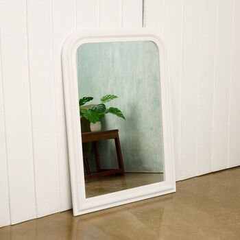 White Wood Framed Beaded Mirror, 2 of 5