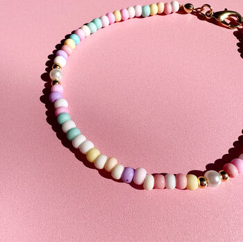 No Waste Pastel Beaded Anklet, 4 of 6