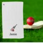 Embroidered Cricket Towel With Name And Carabina, thumbnail 2 of 8