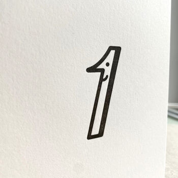 One Luxury Hand Printed Letterpress First Birthday Card, 2 of 2