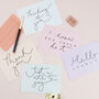 Pack Of Five Simple Hand Lettered Postcards, thumbnail 1 of 6