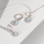 March Birthstone Aquamarine Sterling Silver Huggie Hoop Earrings, thumbnail 5 of 12