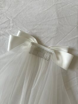 Personalised Bow Veil With Crystal Letter Embellishment, 6 of 8