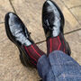 Pin Stripe Black Crew And Navy Trainer Men’s Socks, thumbnail 2 of 7