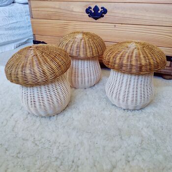 Mushroom Basket With Brown Hand Dyed Lid, 7 of 8