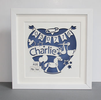 Personalised New Baby Paper Cut Picture, 5 of 8