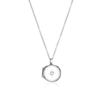 Silver Or Gold Small Round Diamond Locket Necklace, 4 of 11