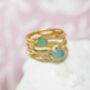 Aqua Chalcedony And Chrysoprase Statement Gold Ring, thumbnail 4 of 8