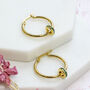 Gold Plated Birthstone Ring Hoop Earrings, thumbnail 5 of 9