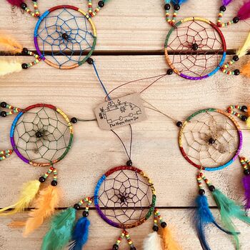 Mini Rainbow Dream Catchers With Vibrant Feathers, 2 of 11