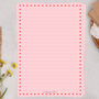 A5 Pink Letter Writing Paper With Ditsy Heart Border, thumbnail 1 of 4