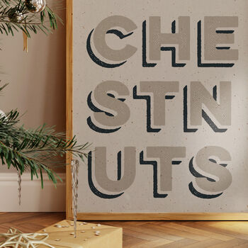 Chestnuts Textured Christmas Print, 3 of 6