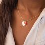 Enamel Heart And Heart Personalised Name Necklace, thumbnail 1 of 8